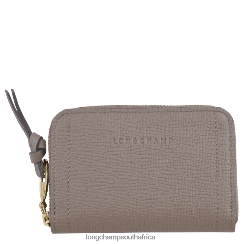 Mailbox Coin purse Taupe Leather Goods Longchamp Women 6D0H6J538