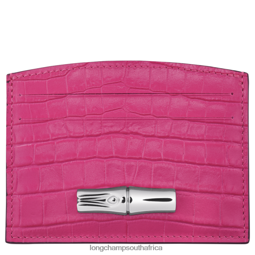 Roseau Card holder Fuchsia Leather Goods Longchamp Women 6D0H6J642