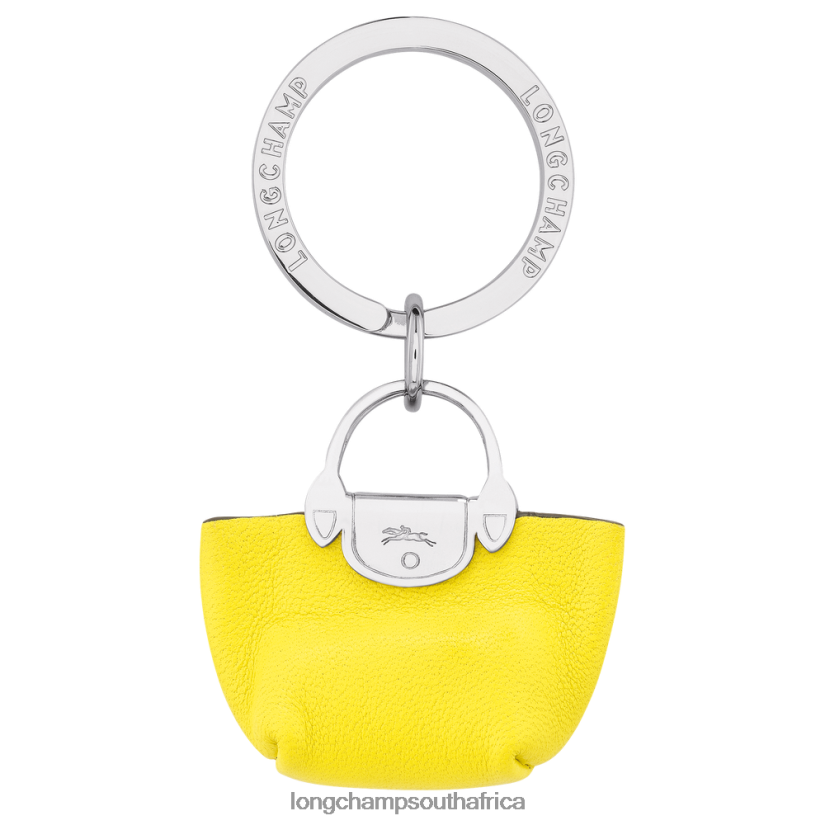 Le Pliage Cuir Key Rings Pliage Lemon Leather Goods Longchamp Women 6D0H6J736