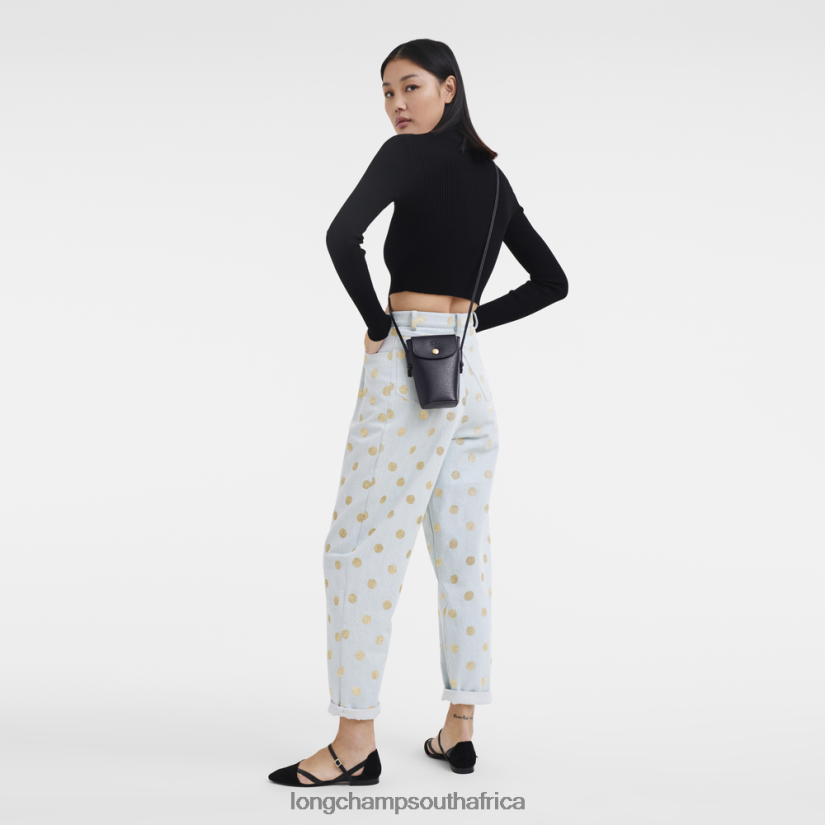 Epure Phone case with leather lace Black Leather Goods Longchamp Women 6D0H6J706