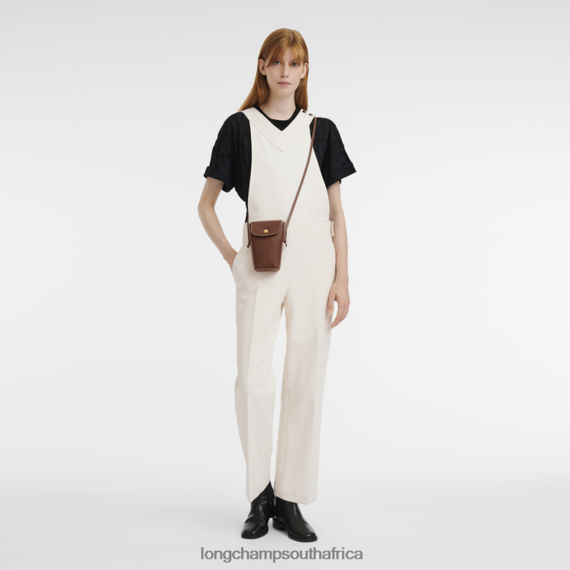 Epure Phone case with leather lace Brown Leather Goods Longchamp Women 6D0H6J708