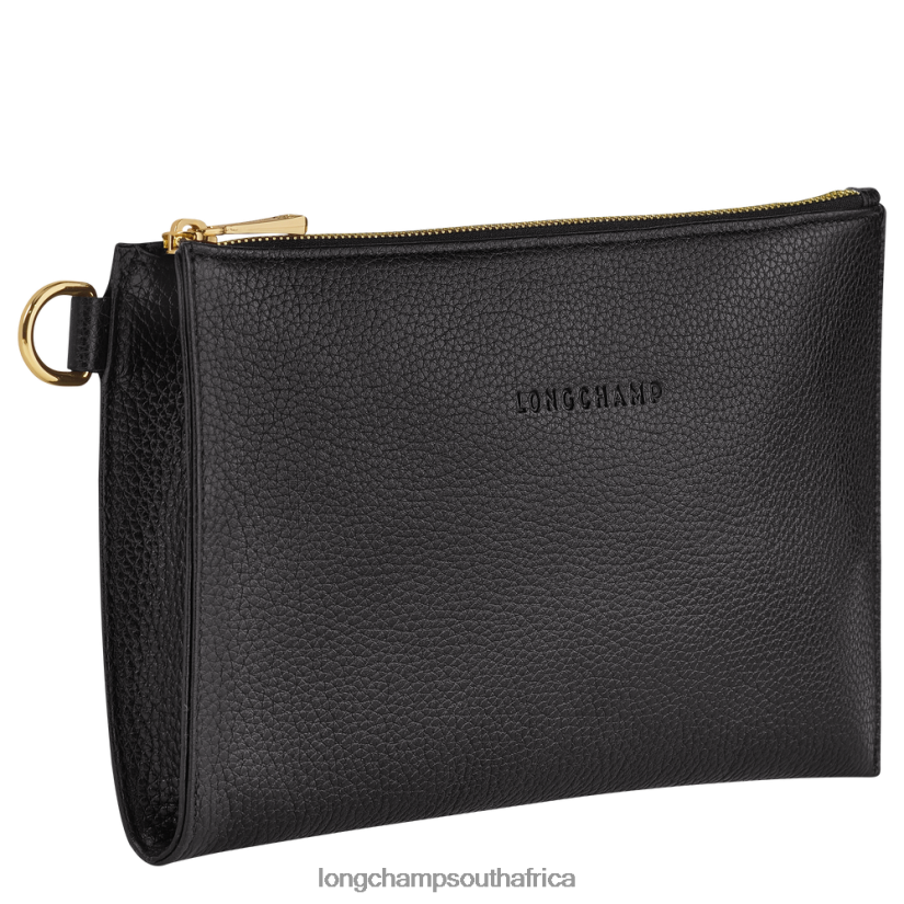 Le Foulonne Pouch Black Leather Goods Longchamp Women 6D0H6J699