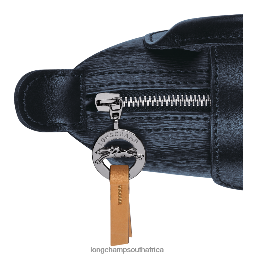 Le Pliage City Pouch with handle Navy Leather Goods Longchamp Women 6D0H6J680