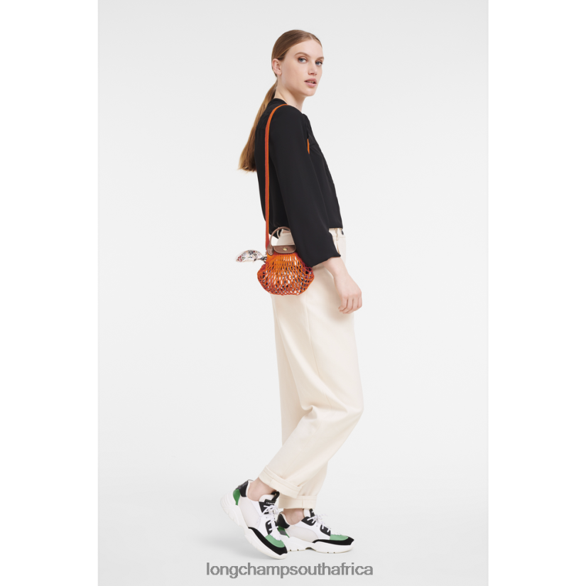 Le Pliage Filet Mesh bag Orange Leather Goods Longchamp Women 6D0H6J6