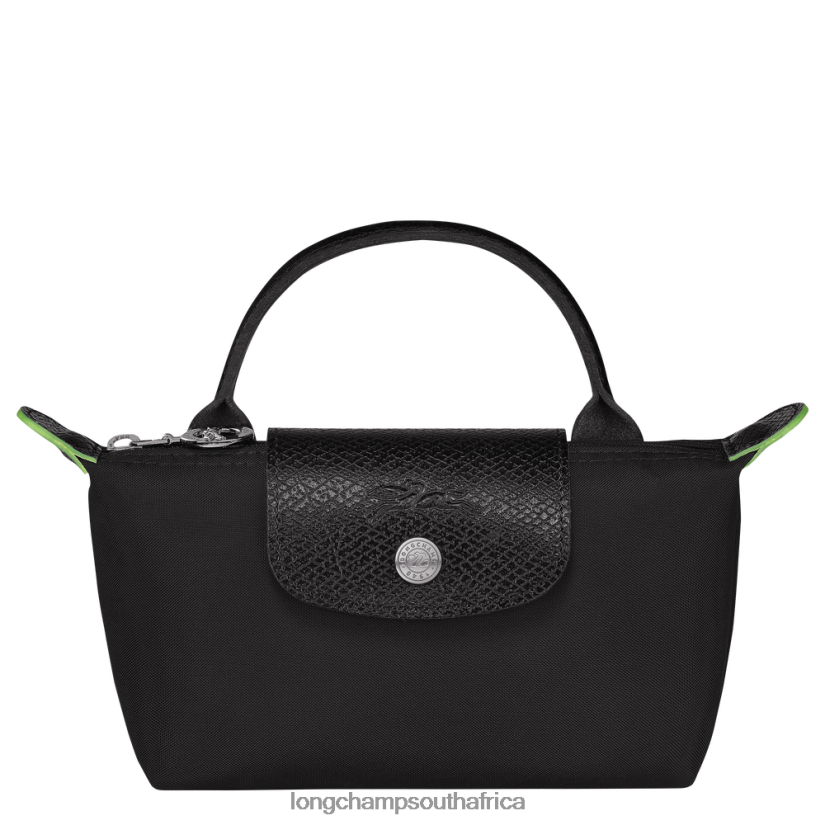 Le Pliage Green Pouch with handle Black Leather Goods Longchamp Women 6D0H6J669