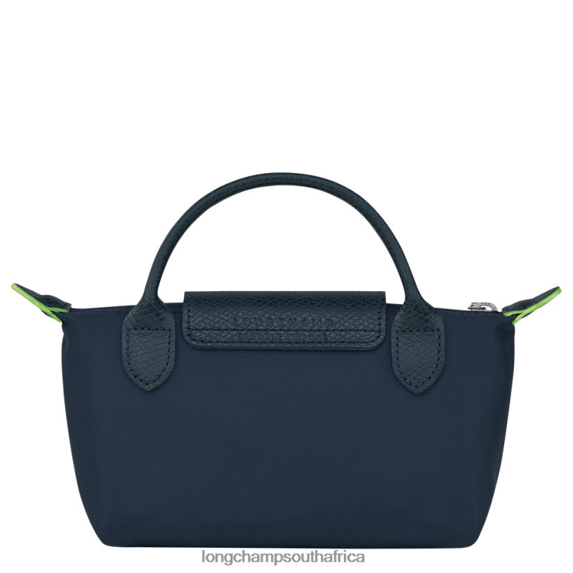 Le Pliage Green Pouch with handle Navy Leather Goods Longchamp Women 6D0H6J673