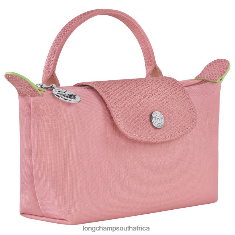 Le Pliage Green Pouch with handle Petal Pink Leather Goods Longchamp Women 6D0H6J675