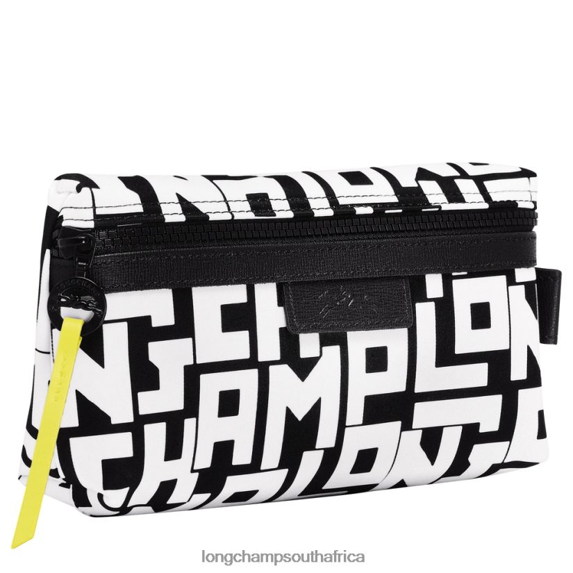 Le Pliage LGP Pouch Black/White Leather Goods Longchamp Women 6D0H6J677