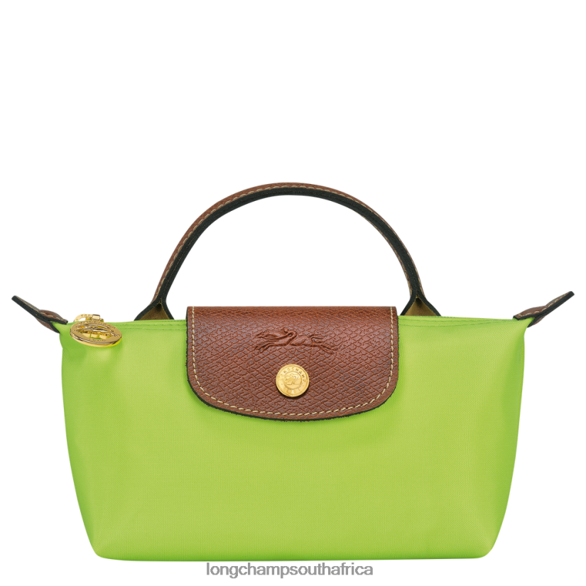 Le Pliage Original Pouch with handle Green Light Leather Goods Longchamp Women 6D0H6J663