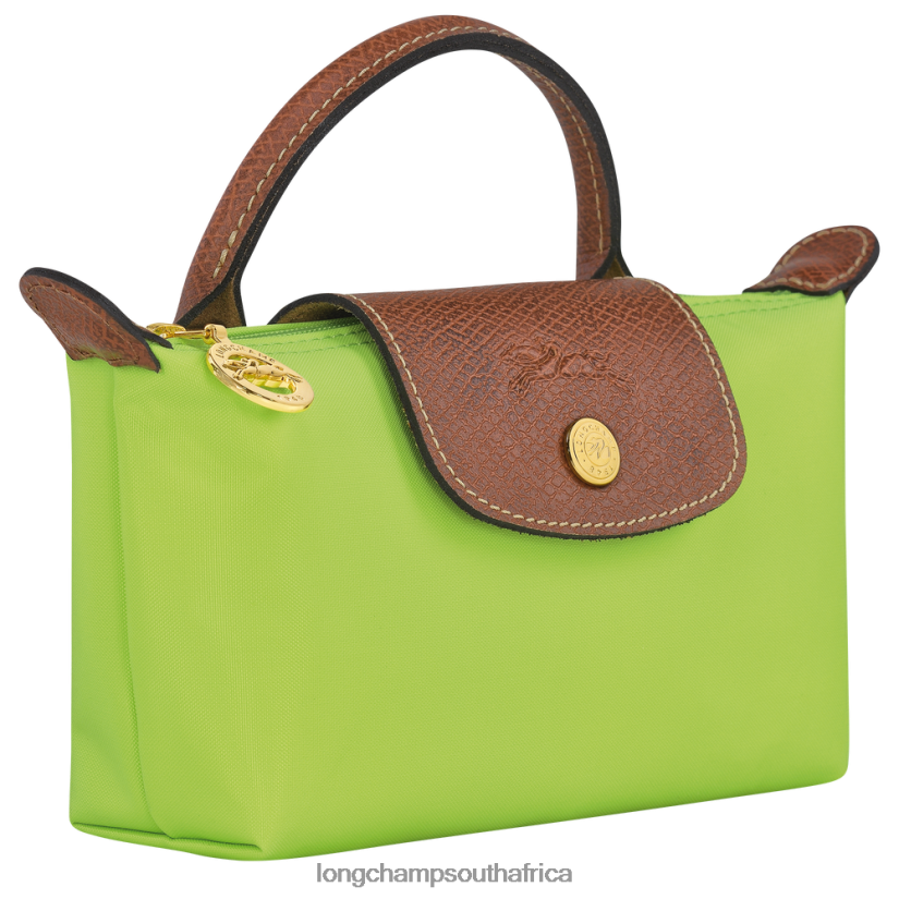 Le Pliage Original Pouch with handle Green Light Leather Goods Longchamp Women 6D0H6J663