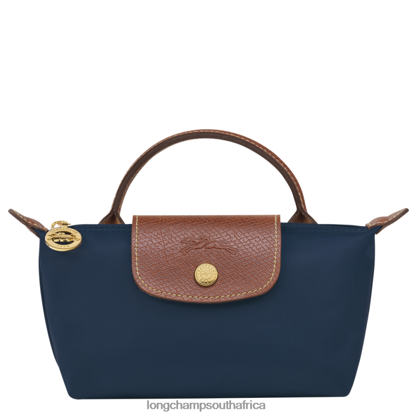 Le Pliage Original Pouch with handle Navy Leather Goods Longchamp Women 6D0H6J665
