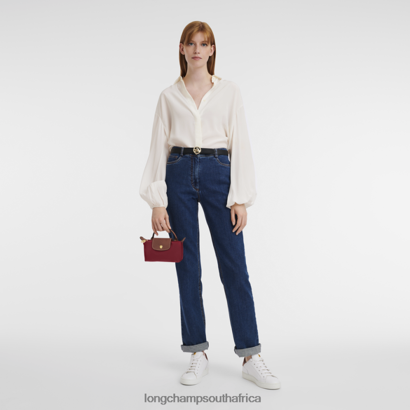 Le Pliage Original Pouch with handle Red Leather Goods Longchamp Women 6D0H6J664