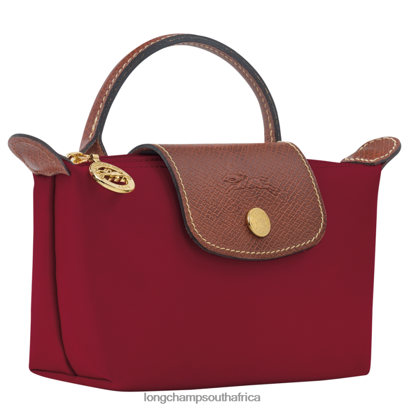 Le Pliage Original Pouch with handle Red Leather Goods Longchamp Women 6D0H6J664