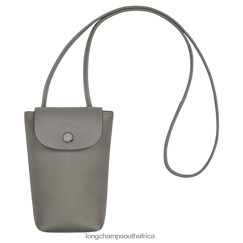 Le Pliage Xtra Phone case with leather lace Turtledove Leather Goods Longchamp Women 6D0H6J721