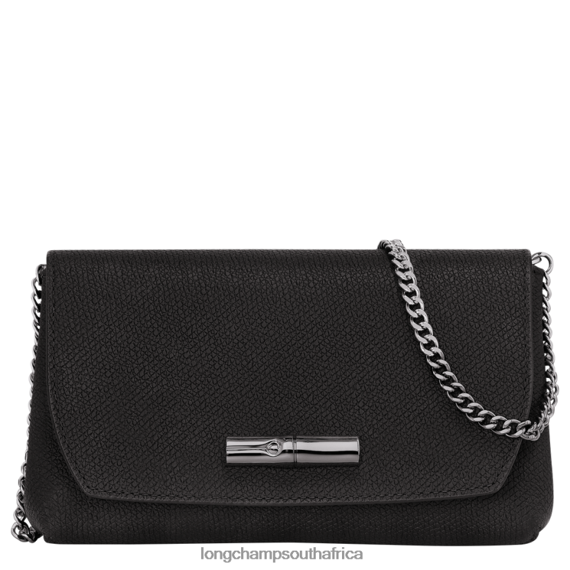 Roseau Clutch Black Leather Goods Longchamp Women 6D0H6J250