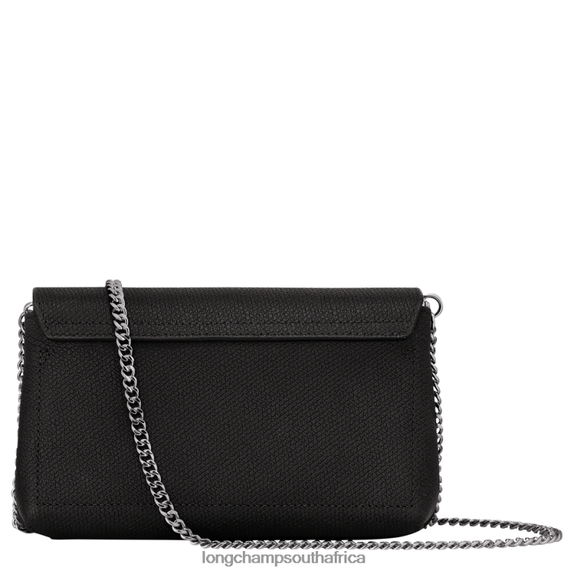 Roseau Clutch Black Leather Goods Longchamp Women 6D0H6J250