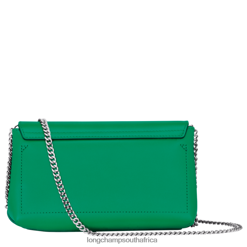 Roseau Clutch Grass/Green Light Leather Goods Longchamp Women 6D0H6J248