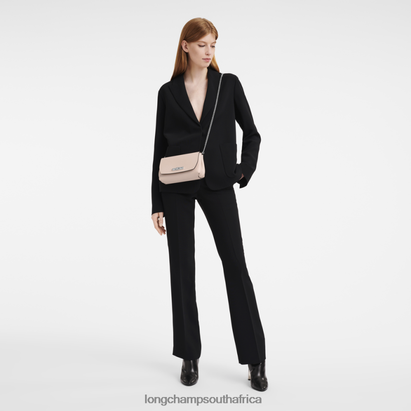 Roseau Clutch Pale Pink Leather Goods Longchamp Women 6D0H6J249