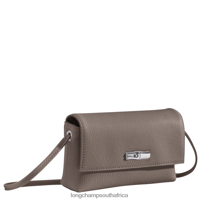 Roseau Essential Clutch Grey Leather Goods Longchamp Women 6D0H6J11
