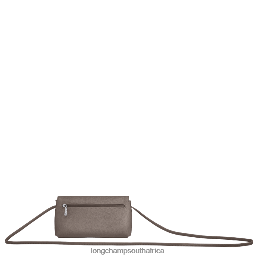 Roseau Essential Clutch Grey Leather Goods Longchamp Women 6D0H6J11