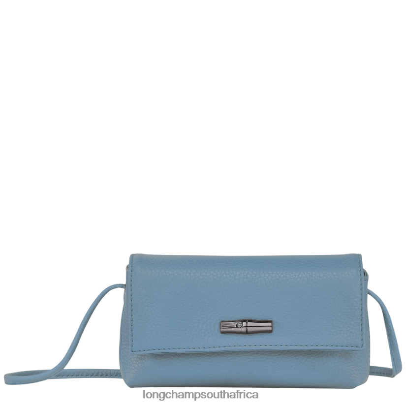 Roseau Essential Clutch Slate Leather Goods Longchamp Women 6D0H6J12