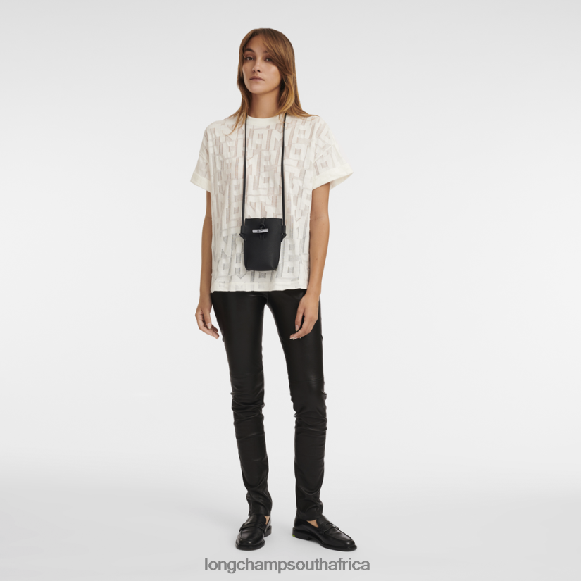 Roseau Phone case with lace Black Leather Goods Longchamp Women 6D0H6J683