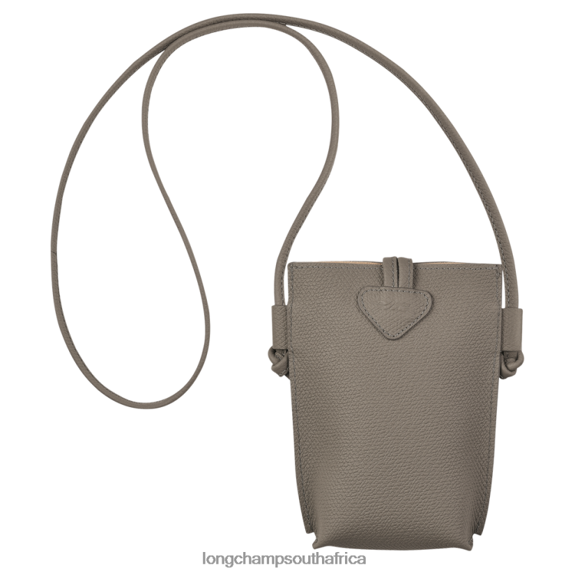 Roseau Phone case with lace Turtledove Leather Goods Longchamp Women 6D0H6J688