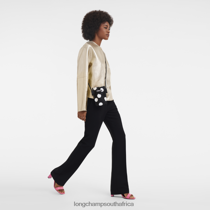 Roseau Phone case with leather lace Black Leather Goods Longchamp Women 6D0H6J682