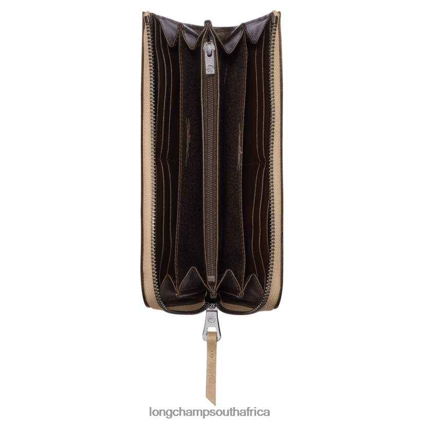 3D Wallet with zip around Beige Leather Goods Longchamp Women 6D0H6J621