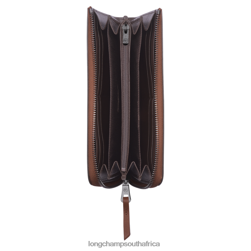 3D Wallet with zip around Cognac Leather Goods Longchamp Women 6D0H6J624