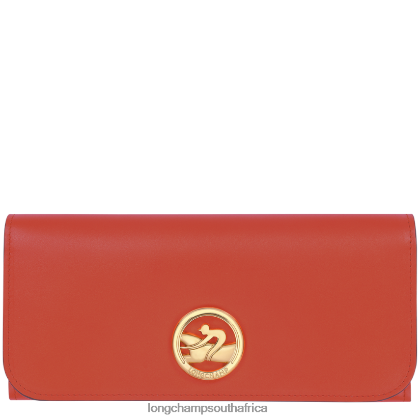 Box-Trot Continental wallet Orange Leather Goods Longchamp Women 6D0H6J559