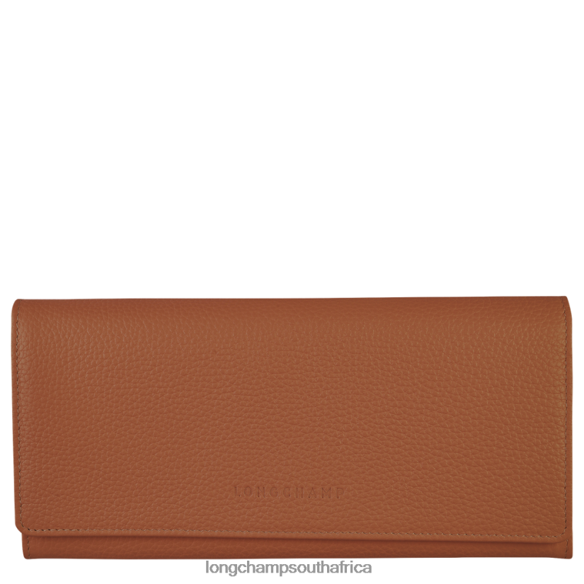 Le Foulonne Continental wallet Caramel Leather Goods Longchamp Women 6D0H6J604