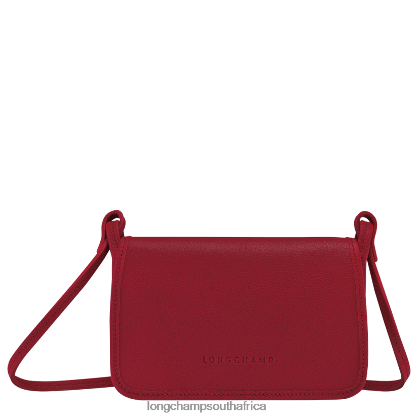 Le Foulonne Wallet on chain Red Leather Goods Longchamp Women 6D0H6J330