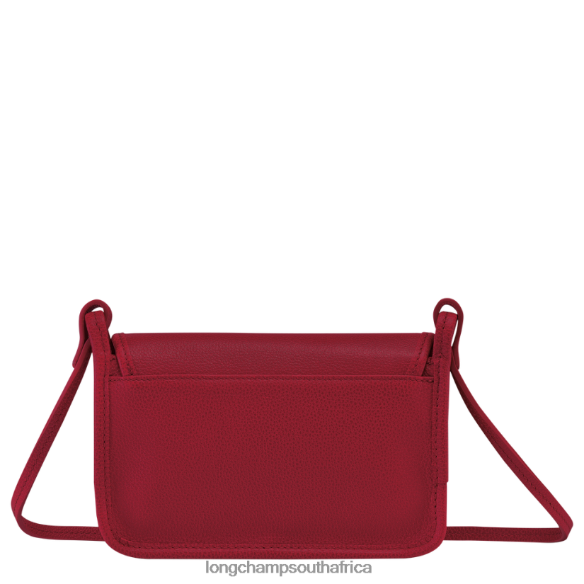Le Foulonne Wallet on chain Red Leather Goods Longchamp Women 6D0H6J330