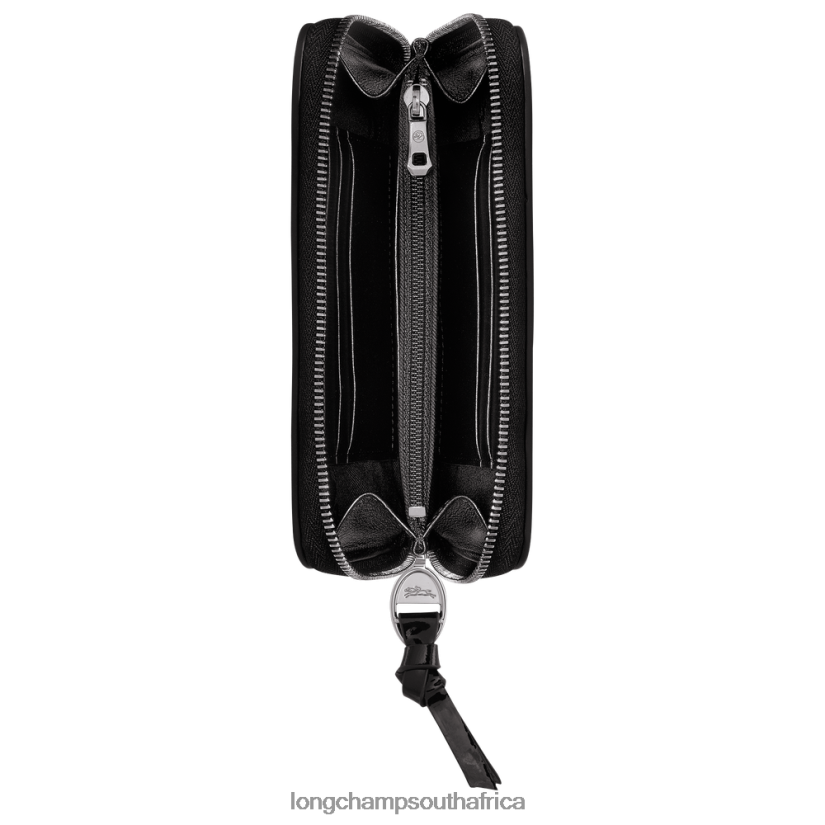 Mailbox Wallet Black Leather Goods Longchamp Women 6D0H6J619