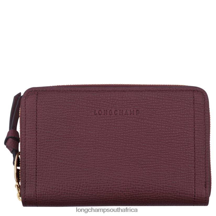 Mailbox Wallet Burgundy Leather Goods Longchamp Women 6D0H6J614