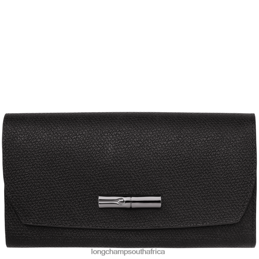 Roseau Continental wallet Black Leather Goods Longchamp Women 6D0H6J587