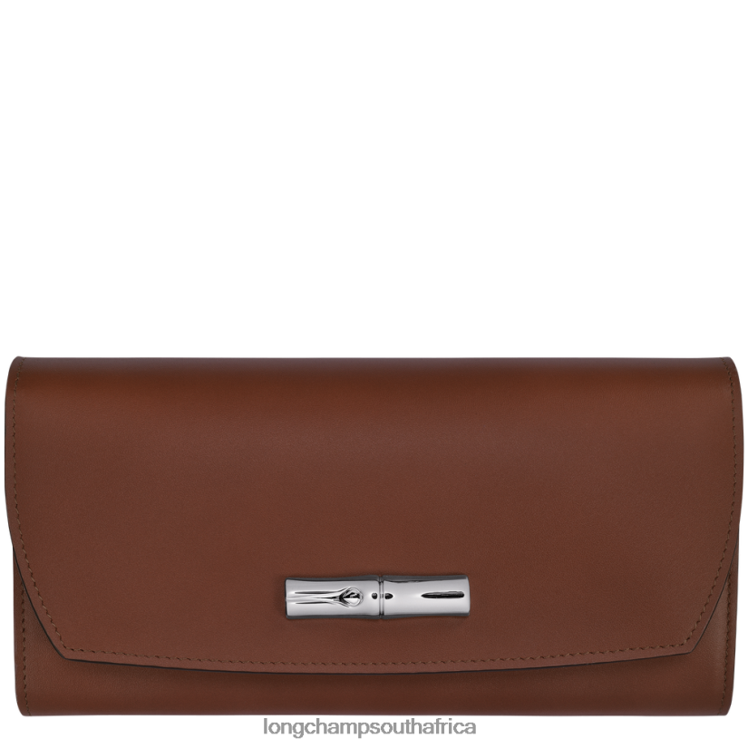 Roseau Continental wallet Ebony Leather Goods Longchamp Women 6D0H6J565