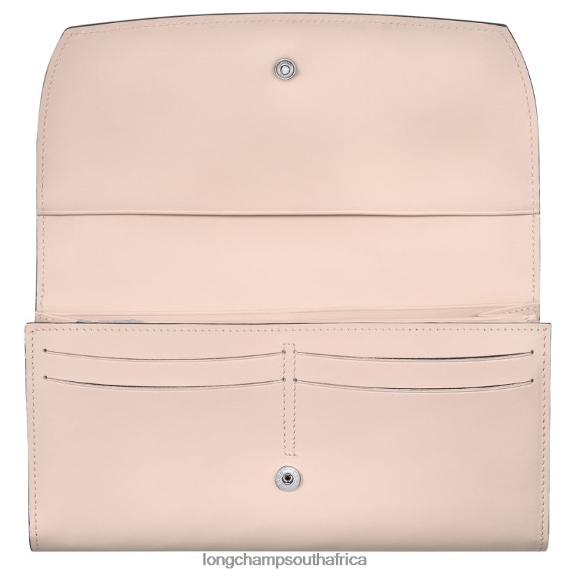 Roseau Continental wallet Pale Pink Leather Goods Longchamp Women 6D0H6J567