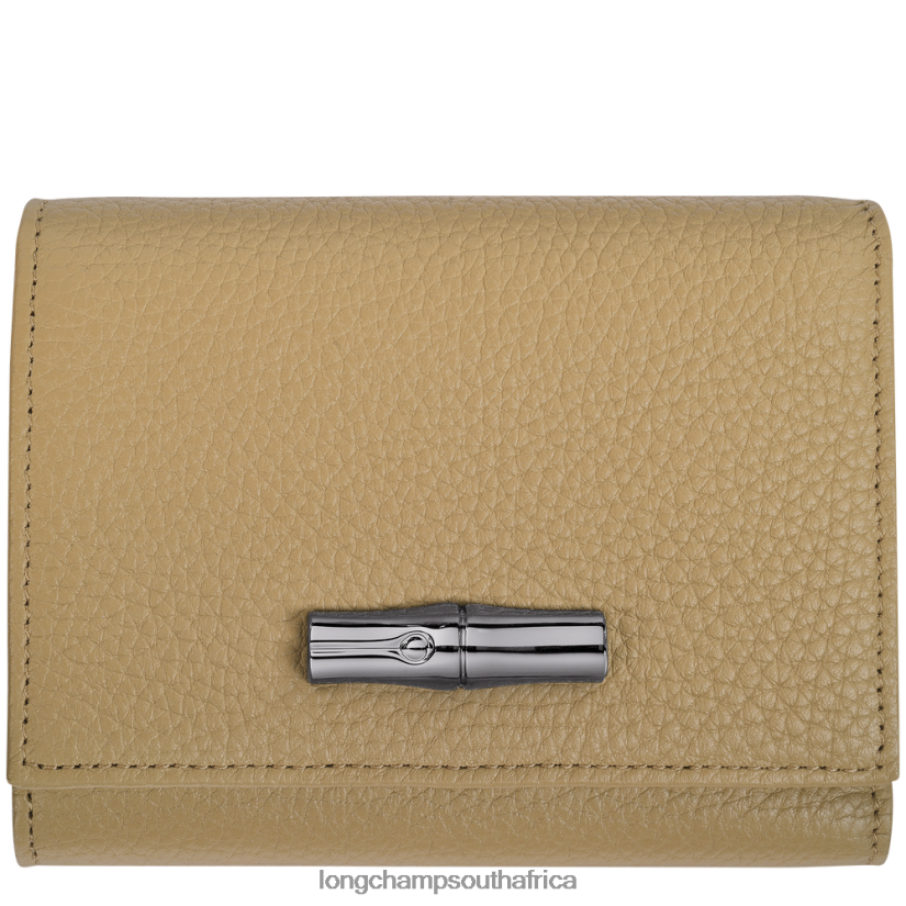 Roseau Essential Wallet Beige Leather Goods Longchamp Women 6D0H6J572