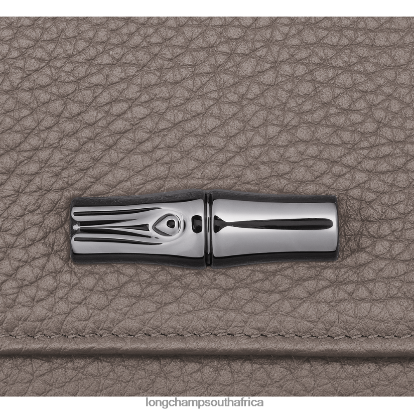 Roseau Essential Wallet Grey Leather Goods Longchamp Women 6D0H6J573