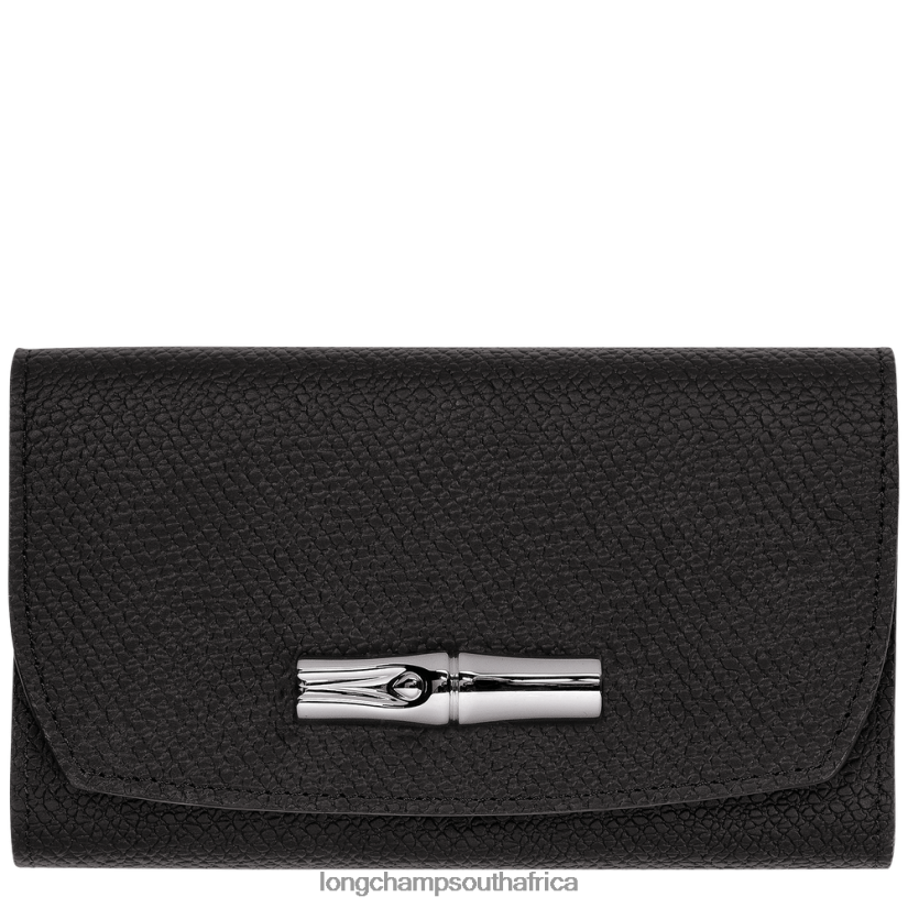 Roseau Wallet Black Leather Goods Longchamp Women 6D0H6J575