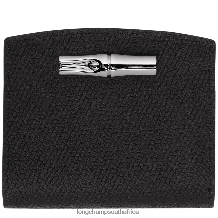 Roseau Wallet Black Leather Goods Longchamp Women 6D0H6J581