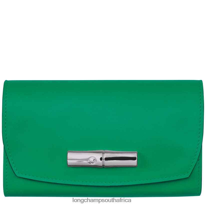 Roseau Wallet Grass/Green Light Leather Goods Longchamp Women 6D0H6J563